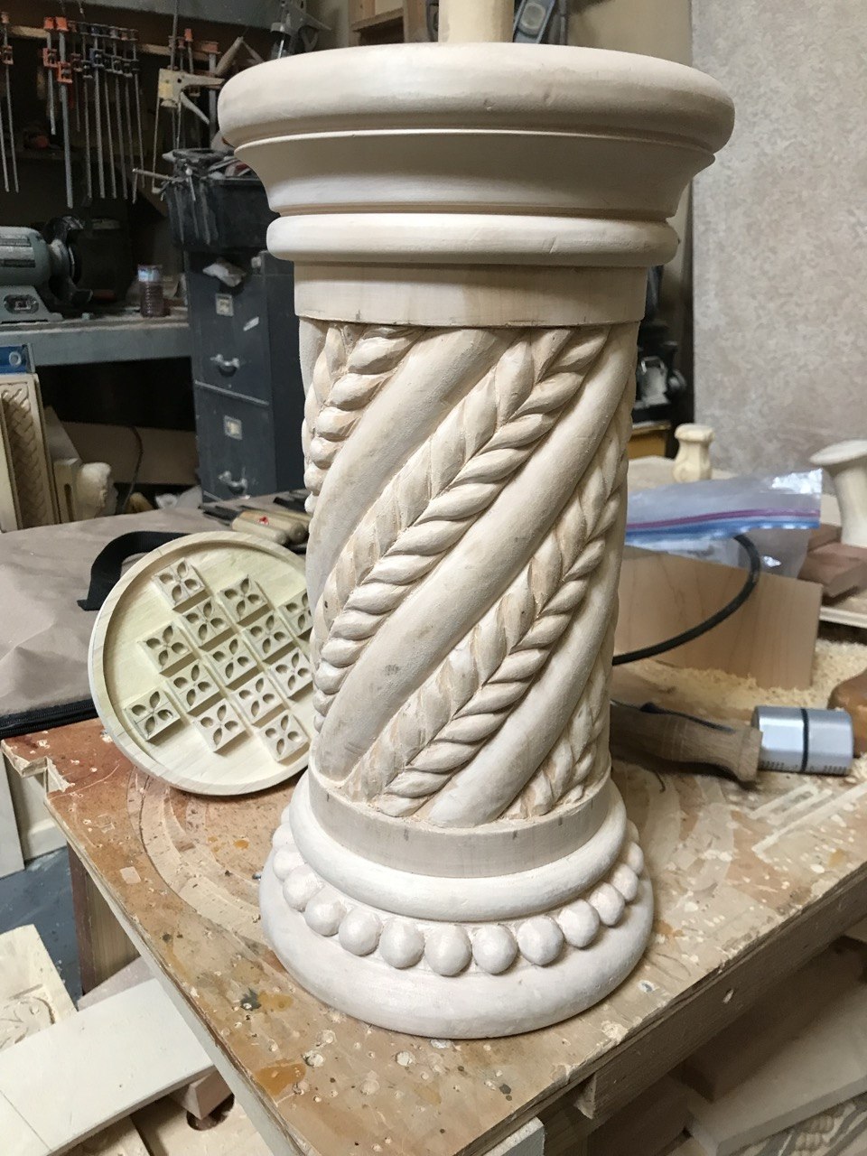 Carved Twisted Rope Column